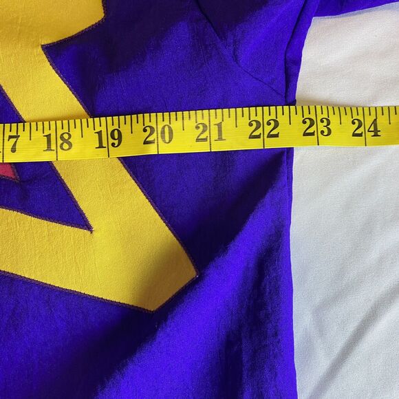 Vtg 80s Bedazzled Blazer / Shirt Wmn S Purple Yellow Lightening Bolts Halloween - Picture 3 of 10